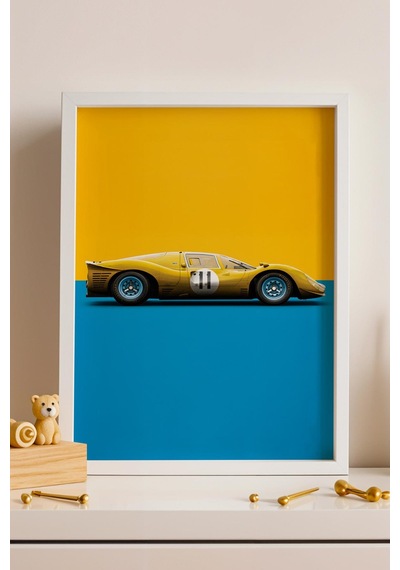 Saturn Ferrari 330 P4 Araba Çerçeveli Tablo Erkek Odası Ve Garaj Dekoru Classic Car Collection