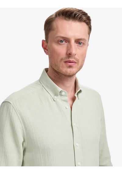 Pierre Cardin Erkek Su Yeşili Gömlek Desenli 50325371-vr048 Yeşil