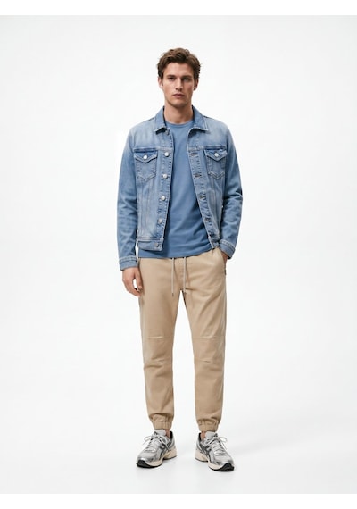 LTB Lastik Paça Jogger Bej Pantolon