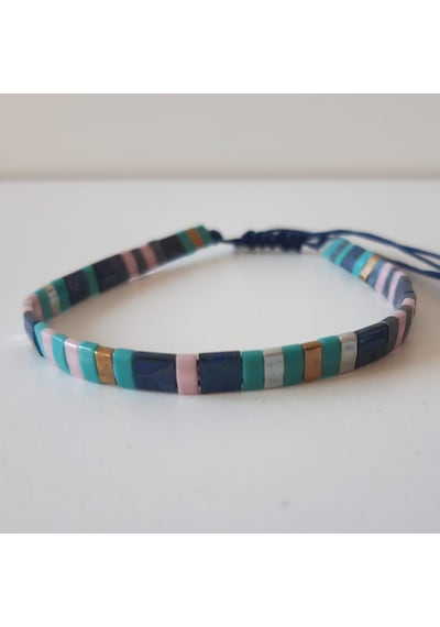 By Nilosh El Yapımı 3’lü Tila Bileklik – Denim Mavi Kombin