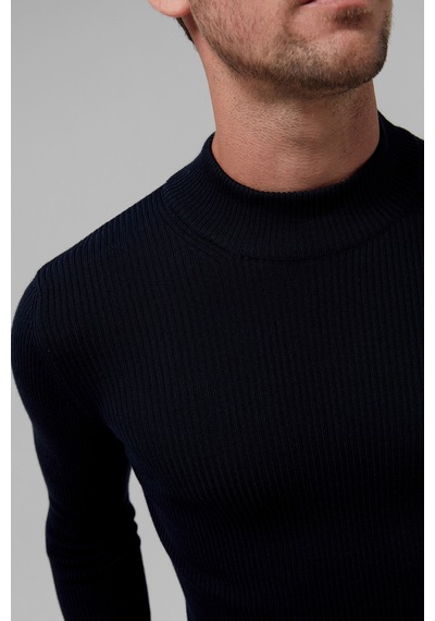 Twn Slim Fit Lacivert Rib Örgü Kazak 5ec0606317701 101