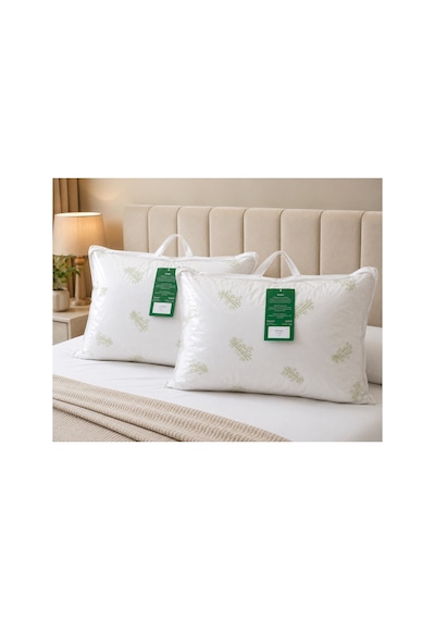 Kupon 2li Bamboo Yastık 2x800gr Çantalı 50x70 Beyaz