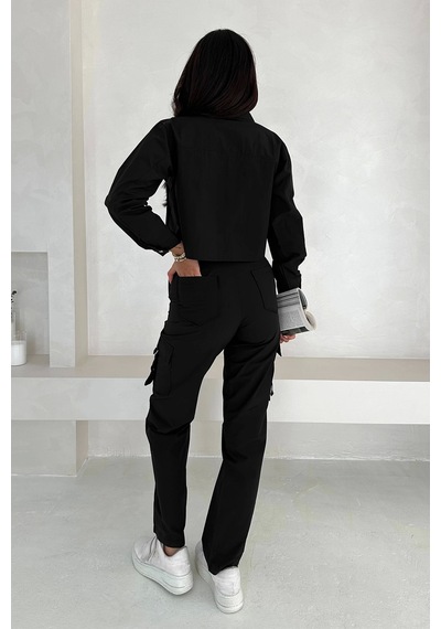 Asprin Fashion Kemerli Detay Gömlek Siyah Siyah