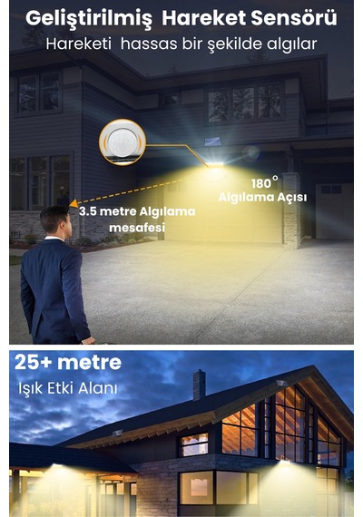 Technosmart Solar 220 Led 5m Kablolu, Ip65, Kumandalı, 3 Modlu, Güneş Enerjili Bahçe Aydınlatma Sarı