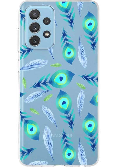 Samsung Galaxy A72 İle Uyumlu 1mm Slim Fit Nazar Boncuğu 3 Baskılı Şeffaf Kılıf