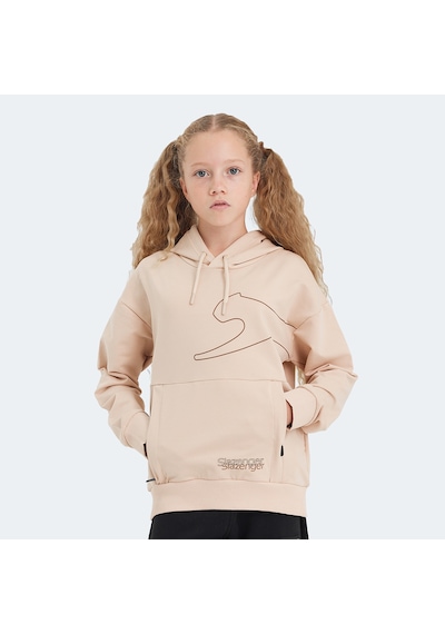 Slazenger LINK Çocuk Kapüşonlu Cepli Camel Sweatshirt