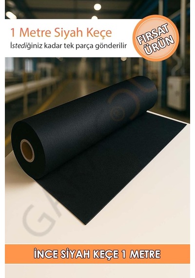 Bellalithe İnce Keçe Kumaş, 1 Mm Kalınlık, 100x100 Cm, Siyah Diğer