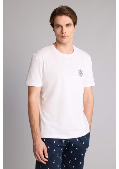 Defacto Regular Fıt Kısa Kollu 2li Pijama Takım H5764ax26spwt34 Beyaz-wt34