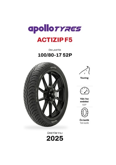 Apollo Actizip F5 100/80-17 52p Tubeless Ön Motosiklet Lastiği