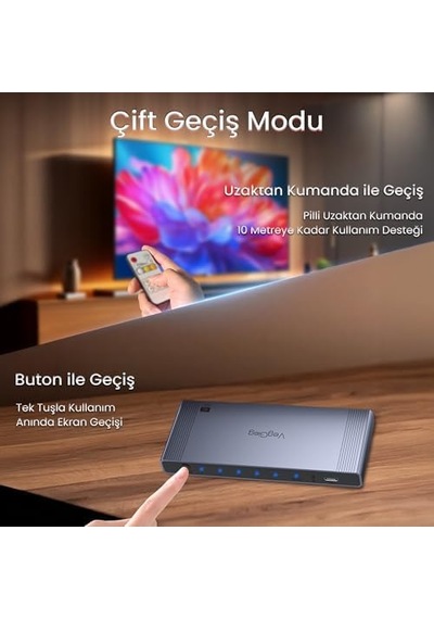 4k Hdmı 2.0 Görüntü Seçici 5 Giriş 1 Çıkış Kumandalı Switch