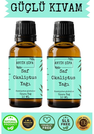 %100 Saf Okaliptus Uçucu Yağı Seti - 2x10 Ml Seyreltilmemiş 20 ML