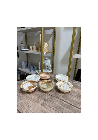 Doğal Oniks Kase El Yapımı Çerezlik, Sosluk Ve Meze Sunum Kasesi Bej - 906021648 Bej - 906021648