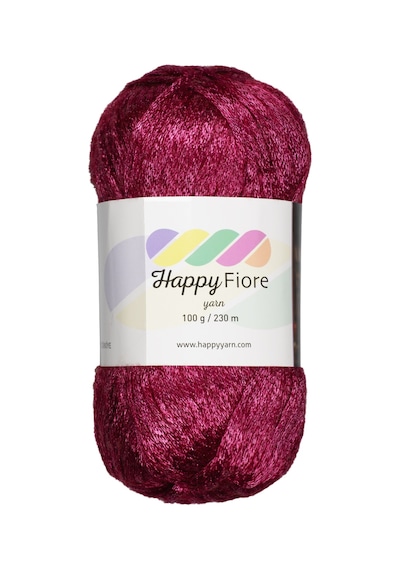 Happy Fiore Parlak Örgü İpi 100gr / 230mt Yünlü El Örgü İpliği - Vișne Çürüğü