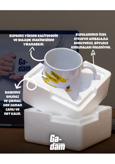 "afedersiniz" Fincan Kupa Beyaz