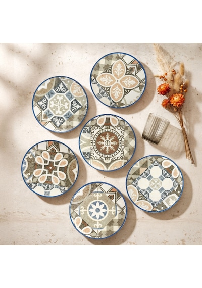 Güral Camelia Harmony Coffee 6 Parça 20 Cm Pasta Takımı 4287 Çok Renkli