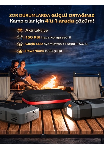 12000mah 12000a 150 Psı Akü Takviyeli Oto Bisiklet Motosiklet Hava Kompresörü Lastik Şişirme Pompası Siyah - Abs+
