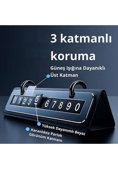 Coofbe Premıum Gizlenebilir Araç Park Telefon Numaratörü Geçici Park Numaratör Plakalık Araç Geçici Park İçin Telefon Numaratörü 1 Adet