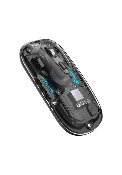 Aula Am210 Dual Mode Bluetooth Ve Kablosuz 1600dpı Rgb Şeffaf Şarjlı Mouse