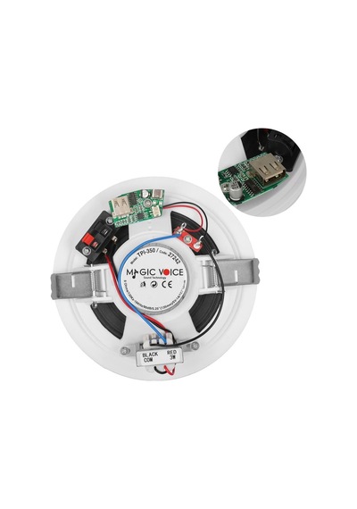 Magicvoice Tpı-350 5 İnç 13.5 Cm Hat Trafolu Alçıpan Asma Tavan Tipi Hoparlör Mağaza Kolon 6w Rms Mp3 Usb Uyumlu Beyaz