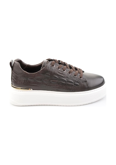 Siyah Hakiki Deri Erkek Sneaker E01398071043 Siyah
