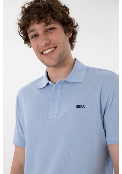 U.S. Polo Assn. Erkek Regular Fit Polo Yaka Açık Mavi Basic Tişört 50306007-VR003