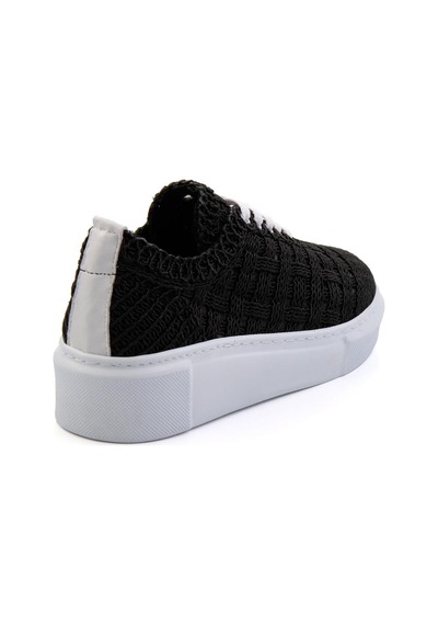 Bambi Siyah Hakiki Deri Kadın Sneaker K01303018616 Siyah