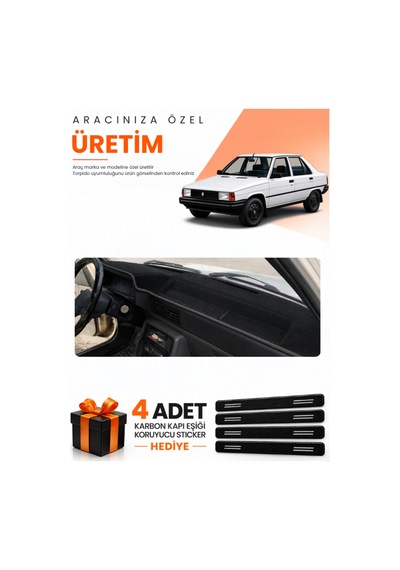 Renault 9 Spring 1991-1996 Uyumlu Torpido Koruma Örtüsü Oto Kılıfı - Siyah