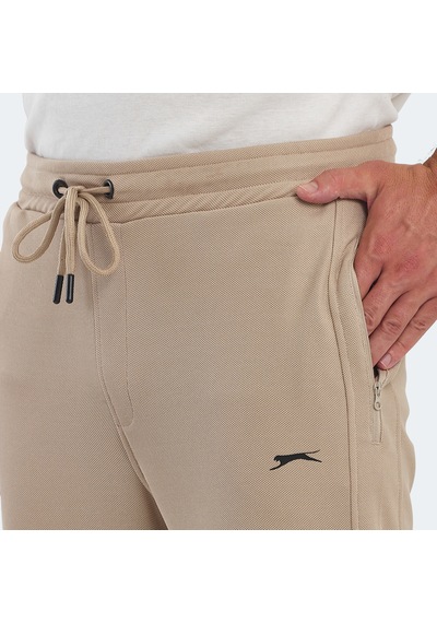 Slazenger PEARCE Erkek Fermuar Cepli Taş Gri Eşofman Altı
