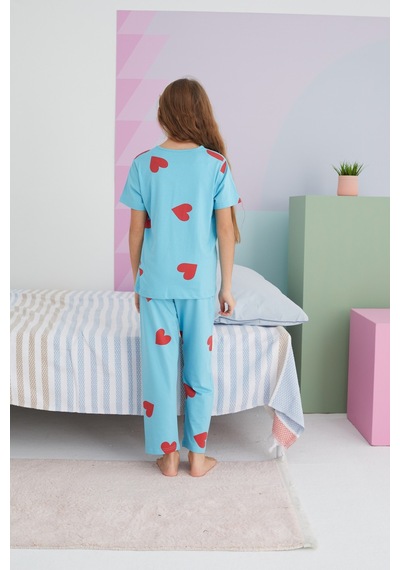 Siyah İnci Pamuklu Örme Pijama Takım 24117057 Çok Renkli
