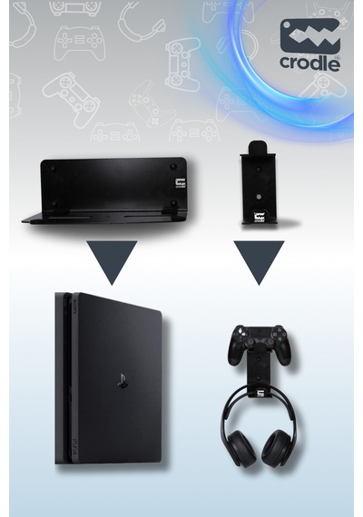 2'li  Ps4 Slim Ve Ps4 Pro Için Duvar Standı Ve Joystick Konsol Tutacağı Kırılmaz Stand Yerden Tasarruf Gaming Aksesuar