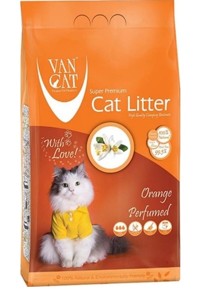 Vancat Portakal Kokulu İnce Taneli Topaklaşan Bentonit Kedi Kumu 5 KG