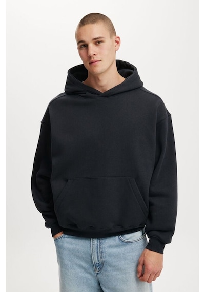 Madmext Siyah Kapüşonlu Kanguru Cep Erkek Sweatshirt E7169 Siyah