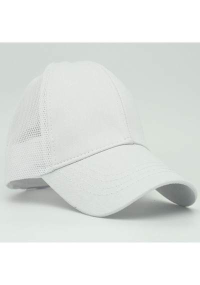 Unisex Ayarlanabilir Beyaz Fileli Spor Basic Şapka Beyaz
