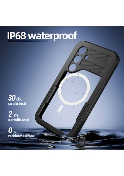 Samsung Galaxy S24 İle Uyumlu Kılıf Su Geçirmez 360 Derece Koruma Waterproof Telefon Kılıfı Samsung Galaxy S24 İle Uyumlu Kılıf Su Geçirmez 360 Derece Koruma Waterproof Telefon Kılıfı