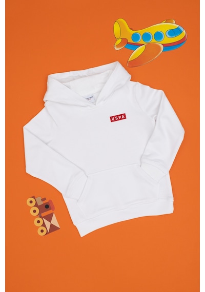 U.S. Polo Assn. Erkek Çocuk Beyaz Kapüşonlu Sweatshirt 50293566-VR013