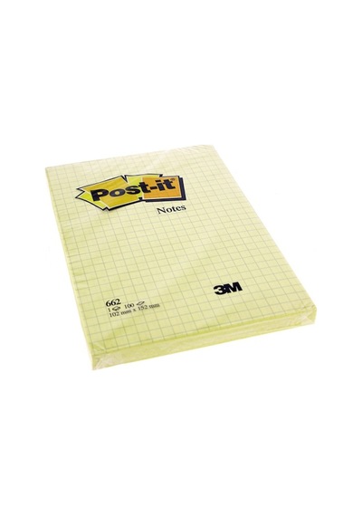 Post-İt  102x152 662 Kareli Sarı Yapışkan Not Kağıdı