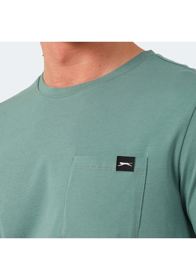 Slazenger VESELA Erkek Cepli Su Yeşili Tişört
