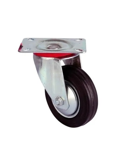 Hubrendy Kargo Servis Tekeri - Tablalı Siyah Döner - Çap 125 Mm