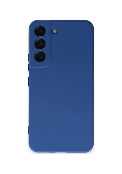 İletişim Samsung Galaxy S22 İle Uyumlu Kapak Kamera Korumalı Içi Kadife Lansman Silikon Kılıf - Lacivert Diğer