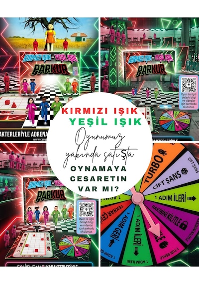 Can Yıldız Squid Game Kırmızı Işık Yeşil Işık Parkur Masa Oyunu - Squid Game Aile Ve Arkadaş Strateji Oyunu