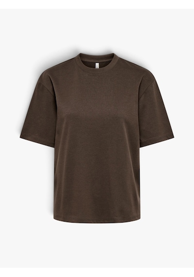Only Onlsuperıor Ss Oneck Loosetop Jrs Noos Kadın Kahverengi T-shirt - 15377604