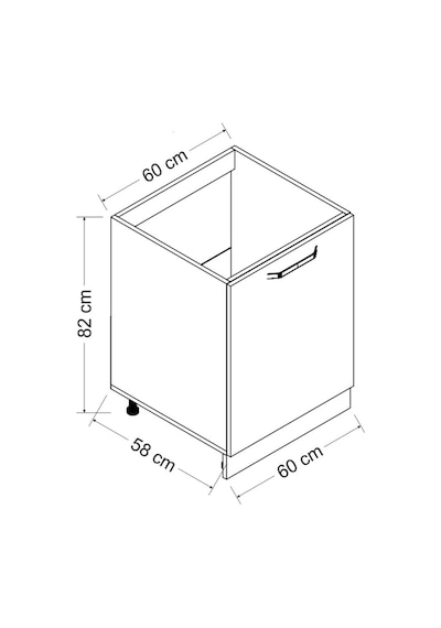 Minar 60 Cm Mutfak Dolabı Beyaz 60-B1-Alt Modül Beyaz