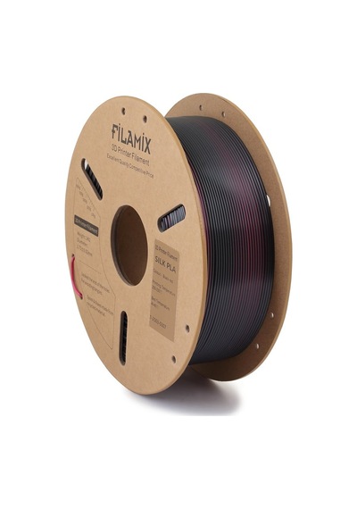 Filamix Silk Siyah Kırmızı Pla Filament 1.75mm 1kg - İpek Parlak Seri