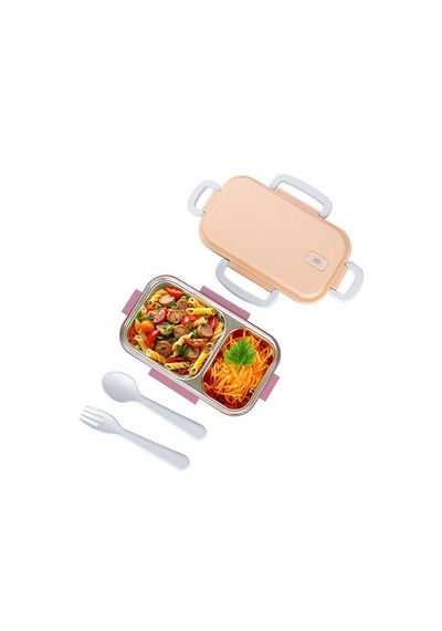Aura 2 Bölmeli Akıllı Isıtmalı Çelik Öğle Yemeği Kabı Lunch Box Turkuaz