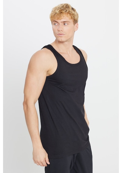 AC&Co / Altınyıldız Classics Erkek Sıyah Standart Fit Normal Kesim %100 Pamuk 2'li Atlet Paketi