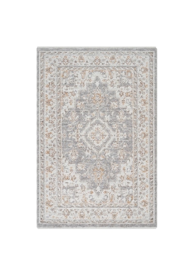 Cool Halı Belina Krem Gri Etnik Desen Vintage Halı Klasik Dokuma Bukle Ev Oturma Odası Salon Halısı