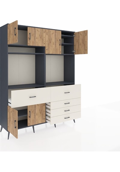 Hyperion Gardrop 7 Raflı 5 Çekmeceli 6 Kapaklı 176x44x221 Antrasit-çam/aytaşı Çam/aytaşı Hyperion Gardrop 7 Raflı 5 Çekmeceli 6 Kapaklı 176x44x221 Antrasit-çam/aytaşı Çam/aytaşı