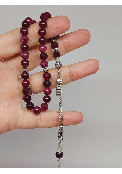 Lal Granat Garnet Taşı Tesbih 33lük 6mm 42235 Çok Renkli