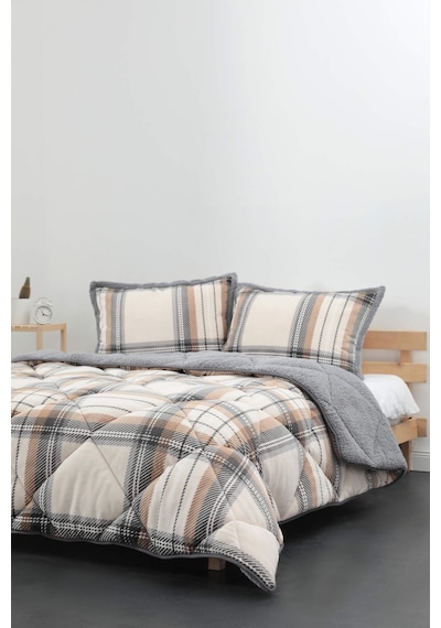 Merinos Comforter Volenta Çift Kişilik Yorgan Seti - Gri