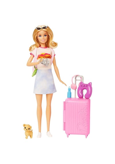 Hjy18 Barbie Seyahatte Bebeği Ve Aksesuarları